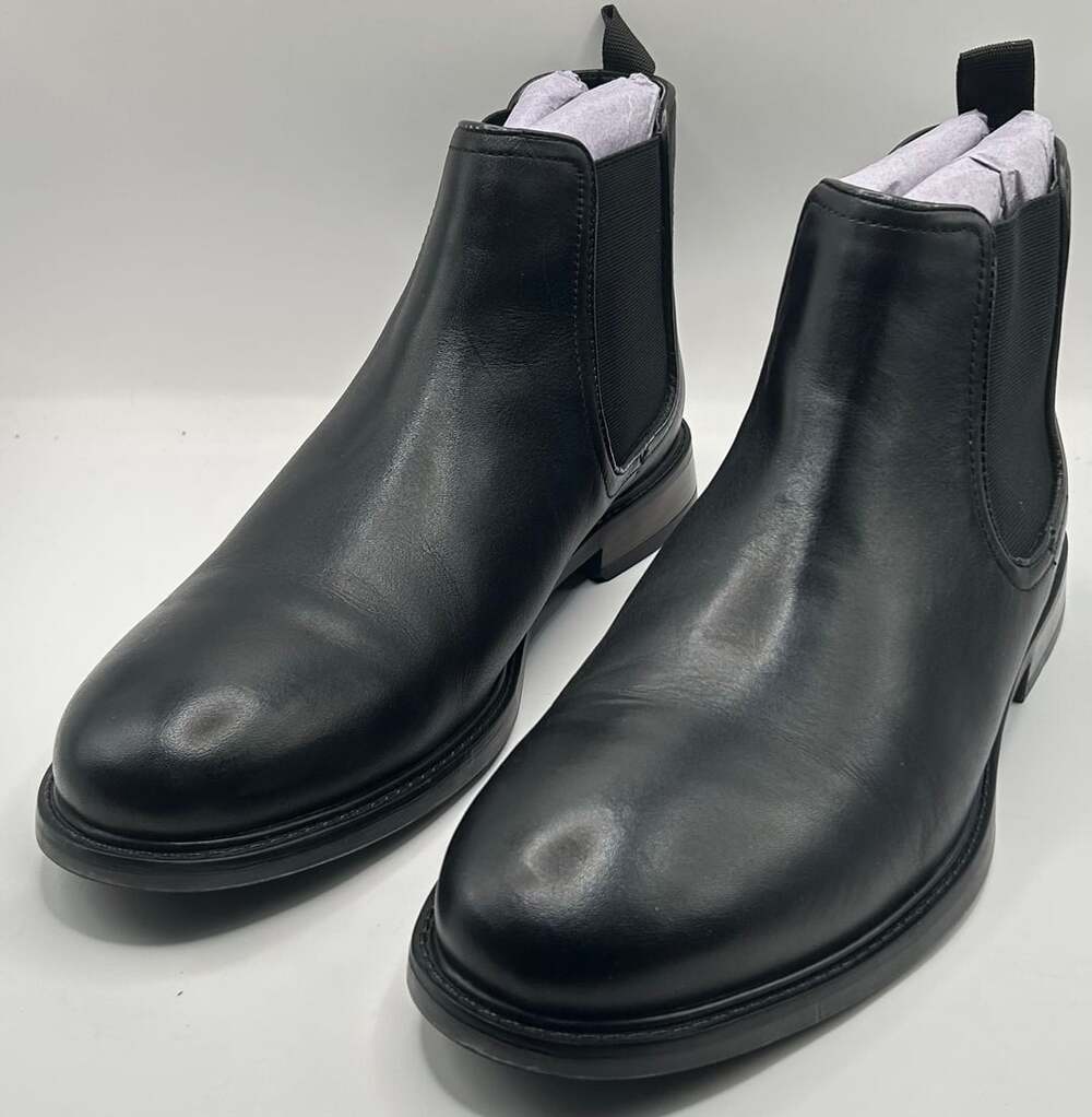 Franco Fortini Glory Black Leather Chelsea Boots Size 9.5